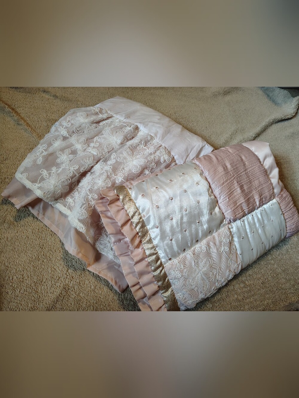 PeanutShell "Grace" Baby Girl Nursery Bedding Set 2 Pieces